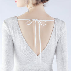 Backless Feathered Sequined Beaded Bodycon Dress