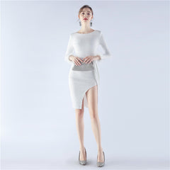 Backless Feathered Sequined Beaded Bodycon Dress