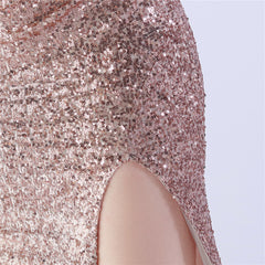 Sequined One-Shoulder Ostrich-Feather Maxi Dress