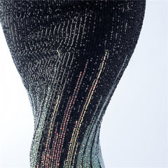 Off-Shoulder Ostrich Feather Sequin Maxi Dress