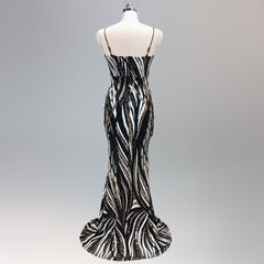 Sequined V-Neck Maxi Dress