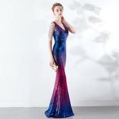 Rhinestone Chain Evening Dress