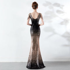 Rhinestone Chain Evening Dress