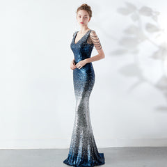 Rhinestone Chain Evening Dress