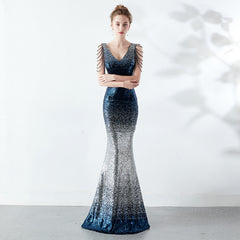 Rhinestone Chain Evening Dress