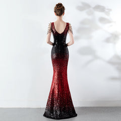 Rhinestone Chain Evening Dress