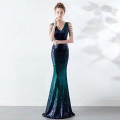 Rhinestone Chain Evening Dress