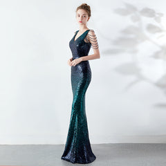 Rhinestone Chain Evening Dress