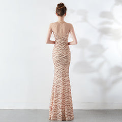 Sequined Fishtail Maxi Dress