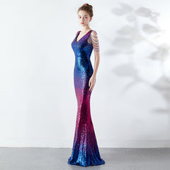Rhinestone Chain Evening Dress
