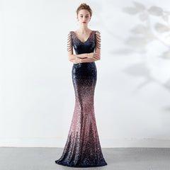 Rhinestone Chain Evening Dress