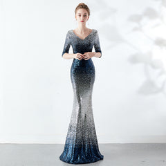 Sequined Ombre Fishtail Maxi Dress