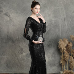 Sequined Fishtail Maxi Dress