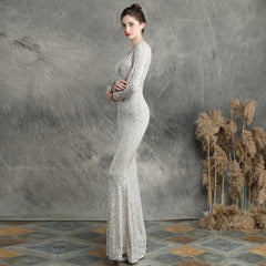 Sequined Fishtail Maxi Dress