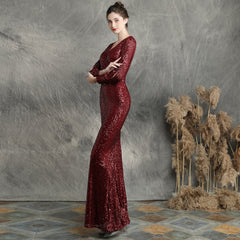 Sequined Fishtail Maxi Dress