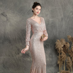 Sequined Fishtail Maxi Dress