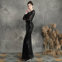 Sequined Fishtail Maxi Dress
