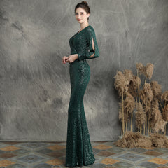 Sequined Fishtail Maxi Dress