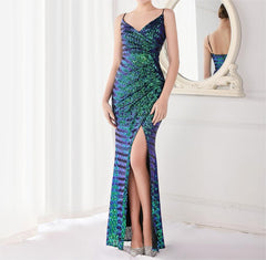 Sequined Fishtail Maxi Dress