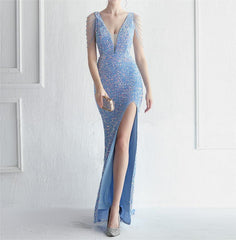 Sequined Beaded Maxi Dress