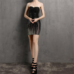 Sequined Strapless Bodycon Dress