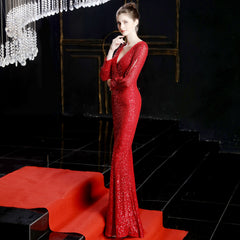 Sequined Fishtail Maxi Dress