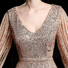 Sequined V-Neck Bodycon Dress