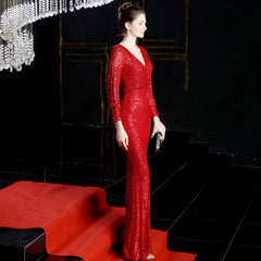 Sequined Fishtail Maxi Dress