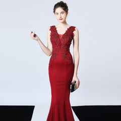Beaded Fishtail Evening Gown