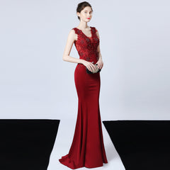 Beaded Fishtail Evening Gown