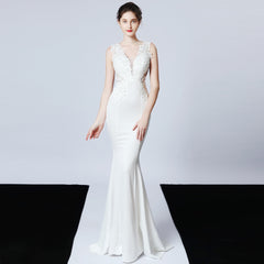 Beaded Fishtail Evening Gown
