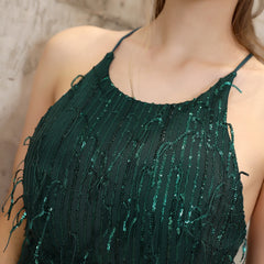 Sequined Fishtail Fringe Maxi Dress