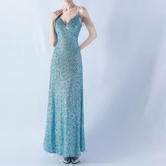 Sequined A-Line Maxi Dress