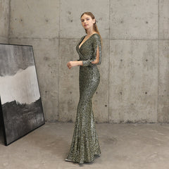 Sequined Fishtail Maxi Dress