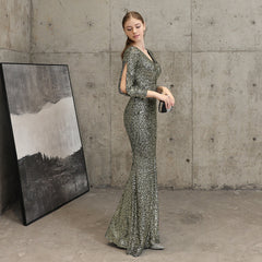 Sequined Fishtail Maxi Dress