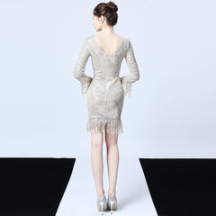 Sequin Fringe Fishtail Dress