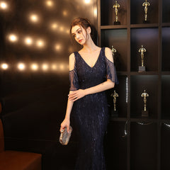 Sequined Tassel Fishtail Maxi Dress