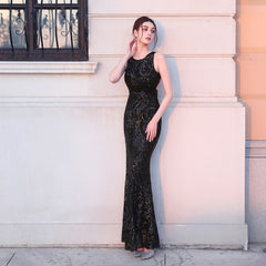 Sequined Fishtail Maxi Dress