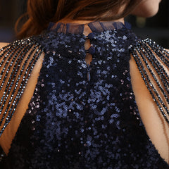 Sequined A-Line High-Low Dress