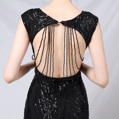 Sequined Fishtail Maxi Dress