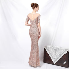 Sequined Fishtail Maxi Dress