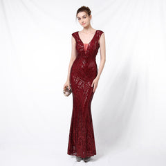 Sequined Fishtail Maxi Dress
