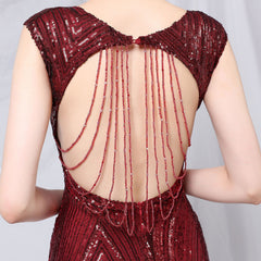 Sequined Fishtail Maxi Dress