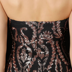 Strapless Sequined Maxi Dress