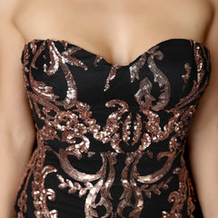 Strapless Sequined Maxi Dress