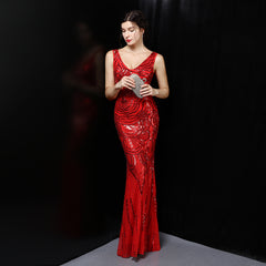 Sequined Fishtail Maxi Dress