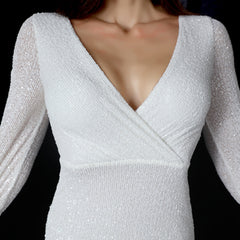 Sequined Fishtail Maxi Dress