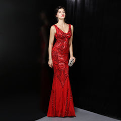 Sequined Fishtail Maxi Dress