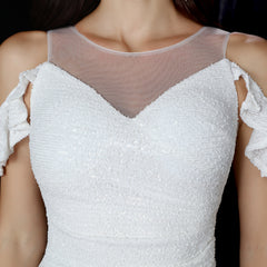 Asymmetric Sequined Maxi Dress