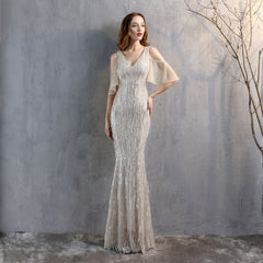 Sequined Tassel Fishtail Maxi Dress